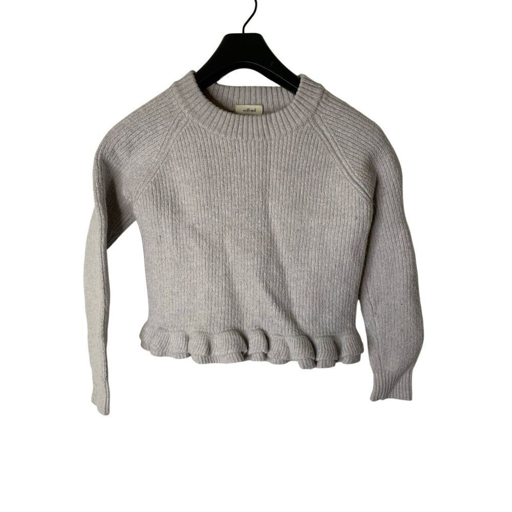 Wilfred 100% merino wool Jonnie ruffle sweater women's size large